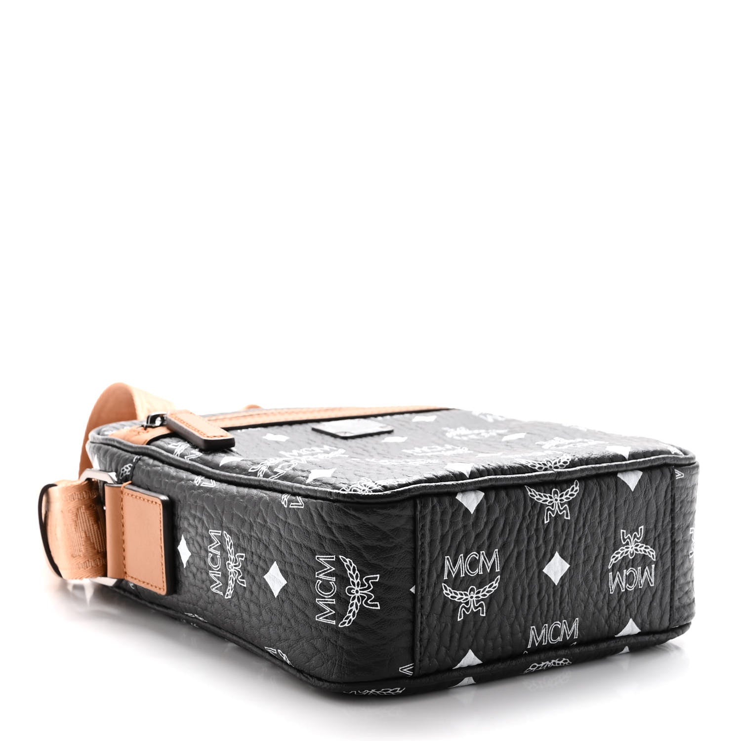 MCM Visetos Camera Crossbody Bag Black Cognac 4 of 9