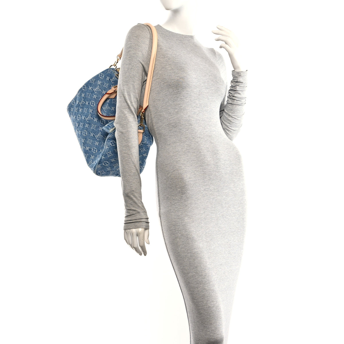 Louis Vuitton Monogram Denim Speedy Soft 30 Blue 2 of 10