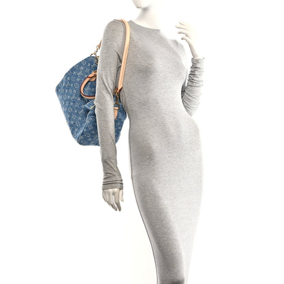 Louis Vuitton Monogram Denim Speedy Soft 30 Blue 2 of 10