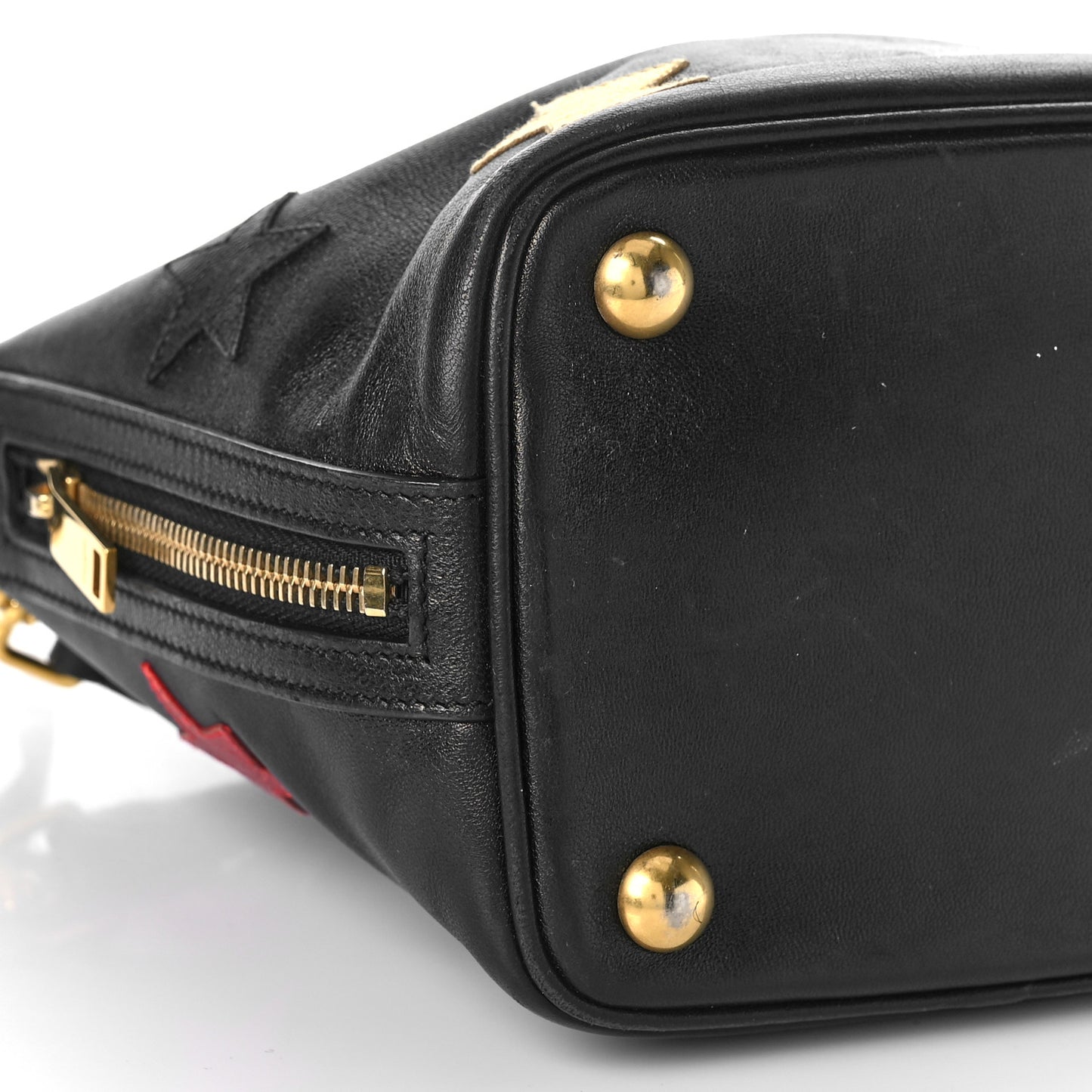 Calfskin Star Small Emmanuelle Bucket Bag Black