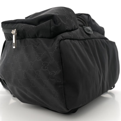 Gucci Nylon Monogram Medium Light Single Buckle Backpack Black 9 of 11