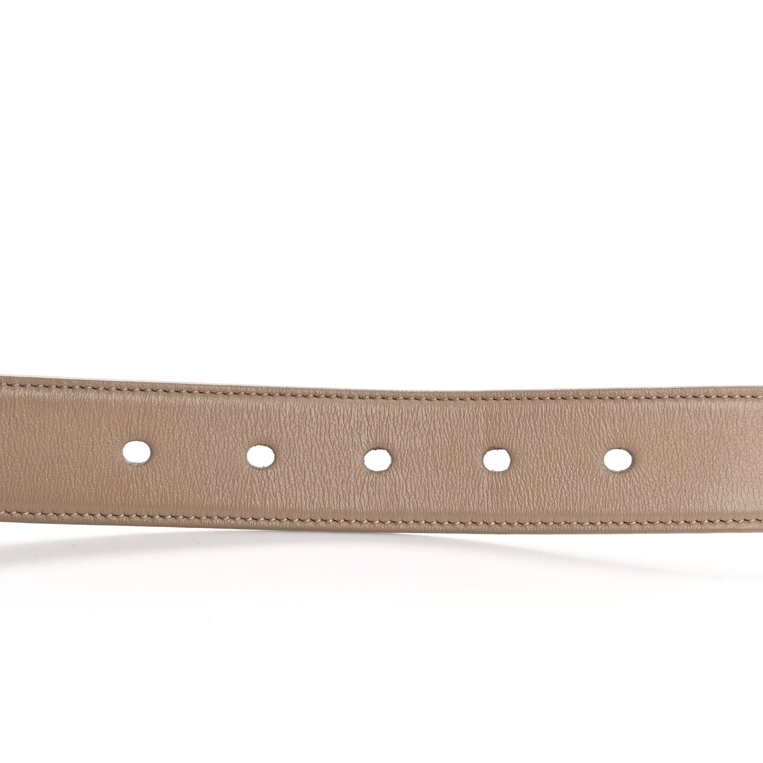Saint Laurent Smooth Calfskin Monogram Square Buckle Belt 80 32 Dark Beige 3 of 6