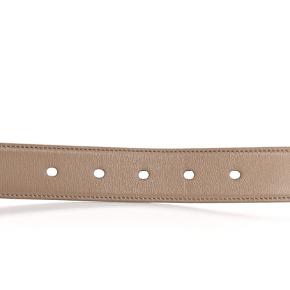 Saint Laurent Smooth Calfskin Monogram Square Buckle Belt 80 32 Dark Beige 3 of 6
