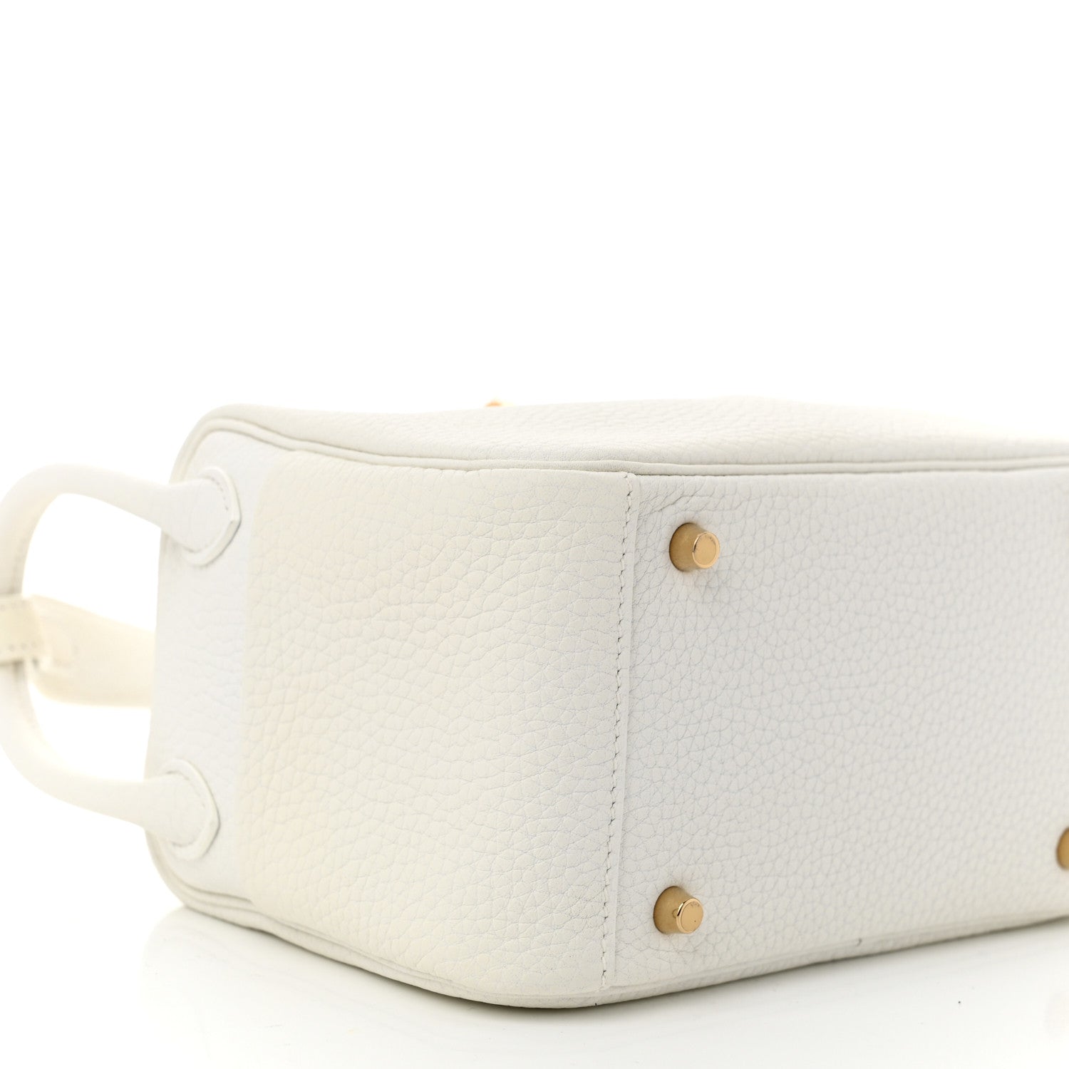 Hermes Taurillon Clemence Mini Lindy 20 New White 9 of 10