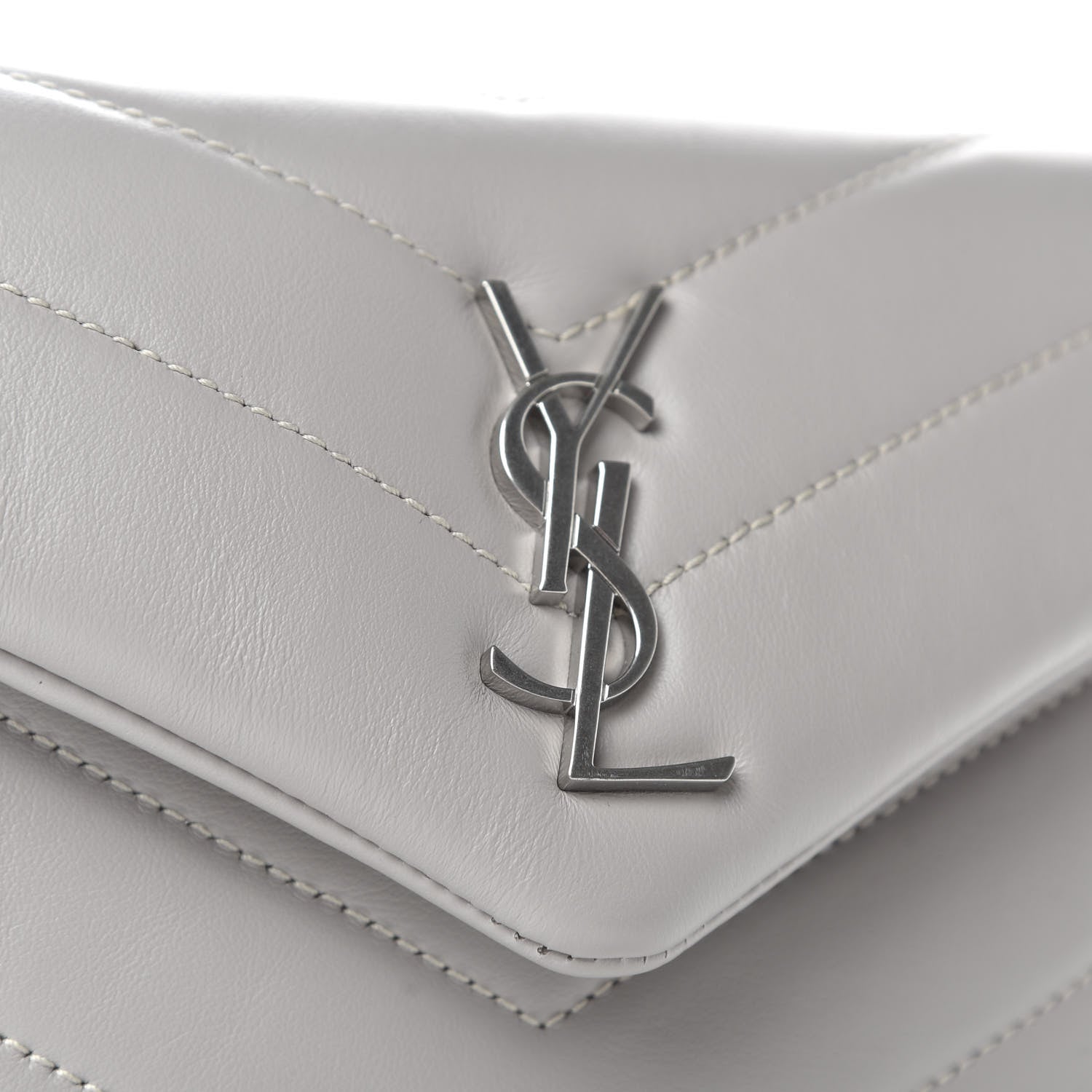 Saint Laurent Calfskin Y Quilted Monogram Toy Loulou Satchel Granite 9 of 9