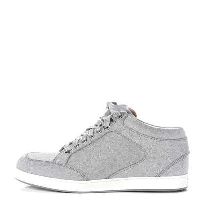 Jimmy Choo Glitter Miami Sneakers 38 Silver 1 of 11