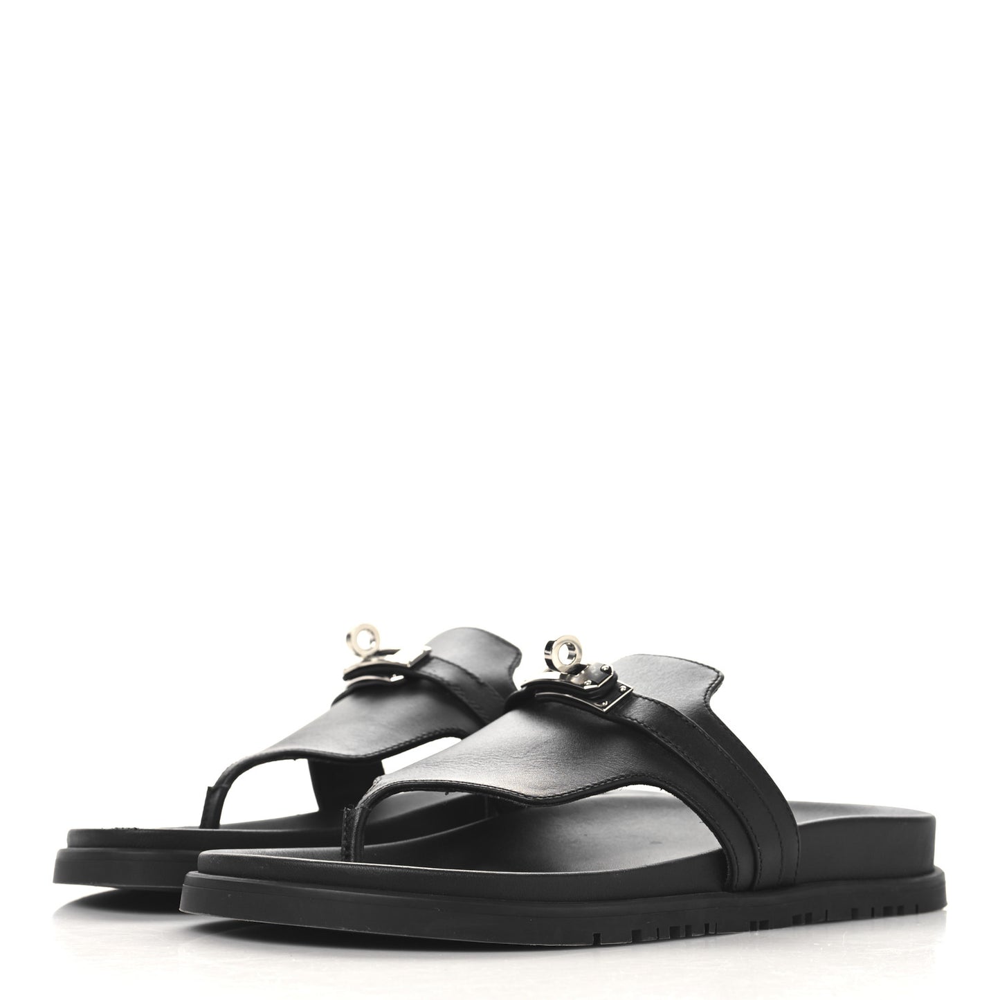 Calfskin Womens Empire Sandals 37 Black