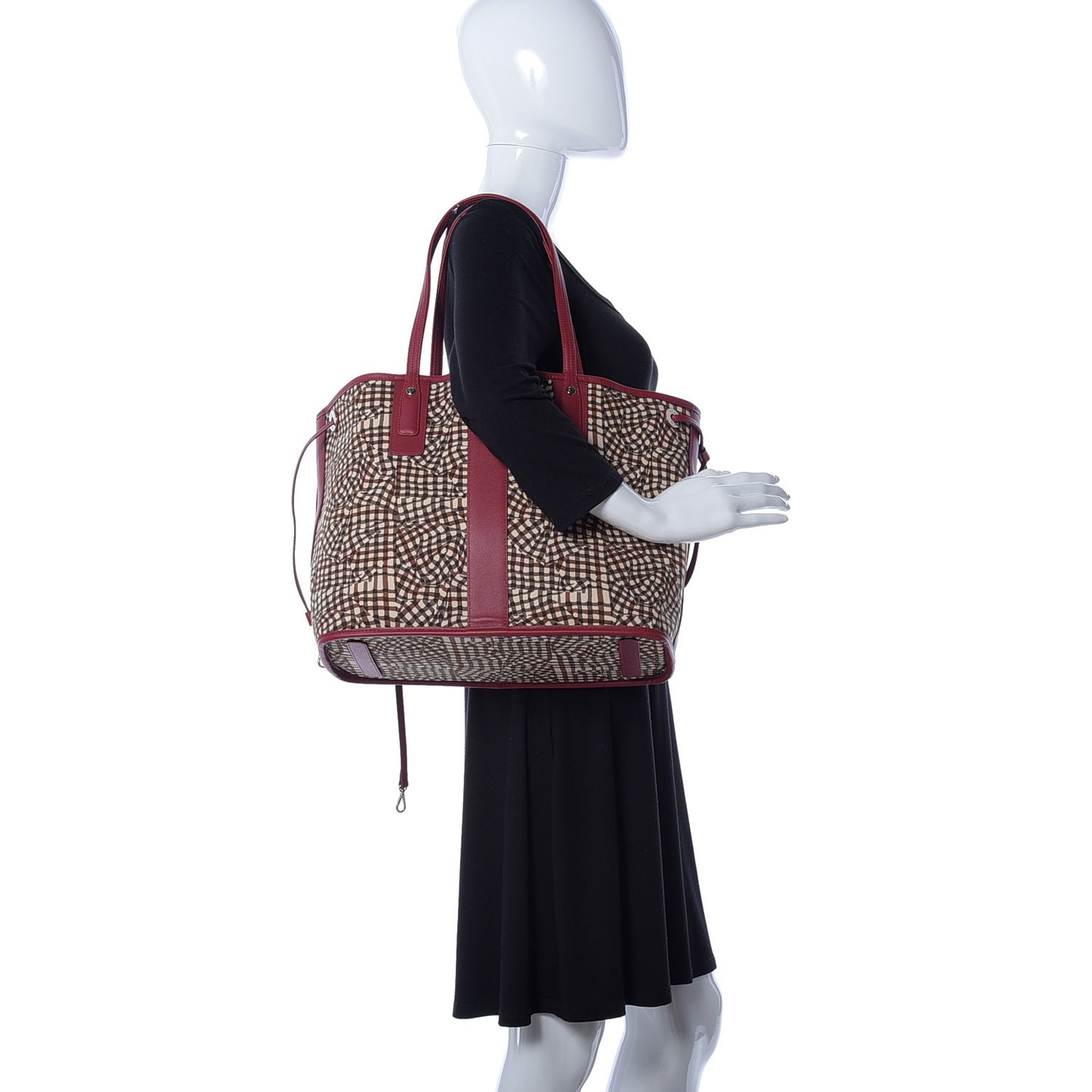 Visetos Medium Liz Reversible Shopper Tote Beige Red