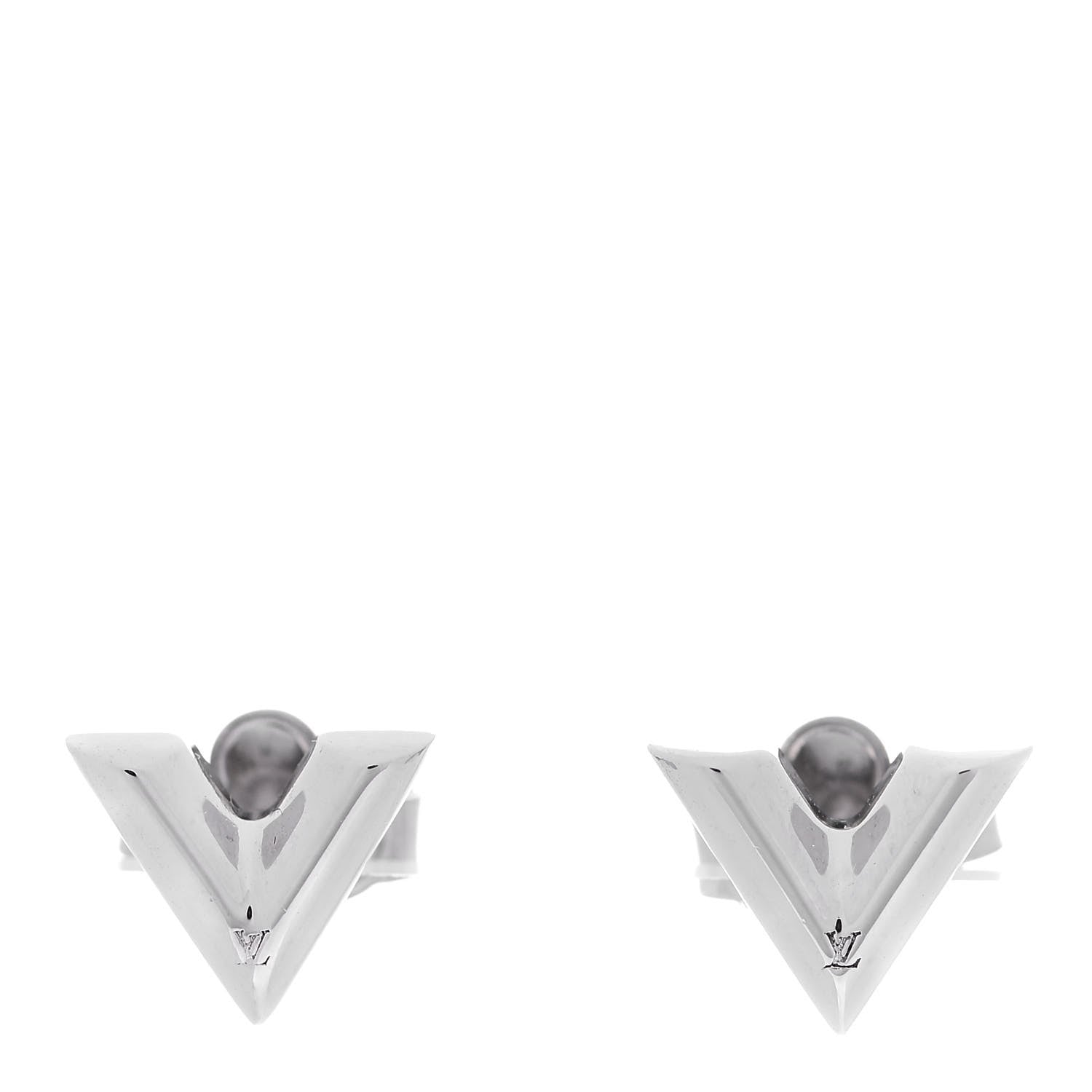 Louis Vuitton Essential V Stud Earrings Silver 1 of 4