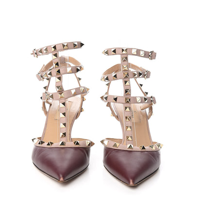 Valentino Garavani Nappa Rockstud Ankle Strap 65mm Pumps 36.5 Rubin Poudre 2 of 13
