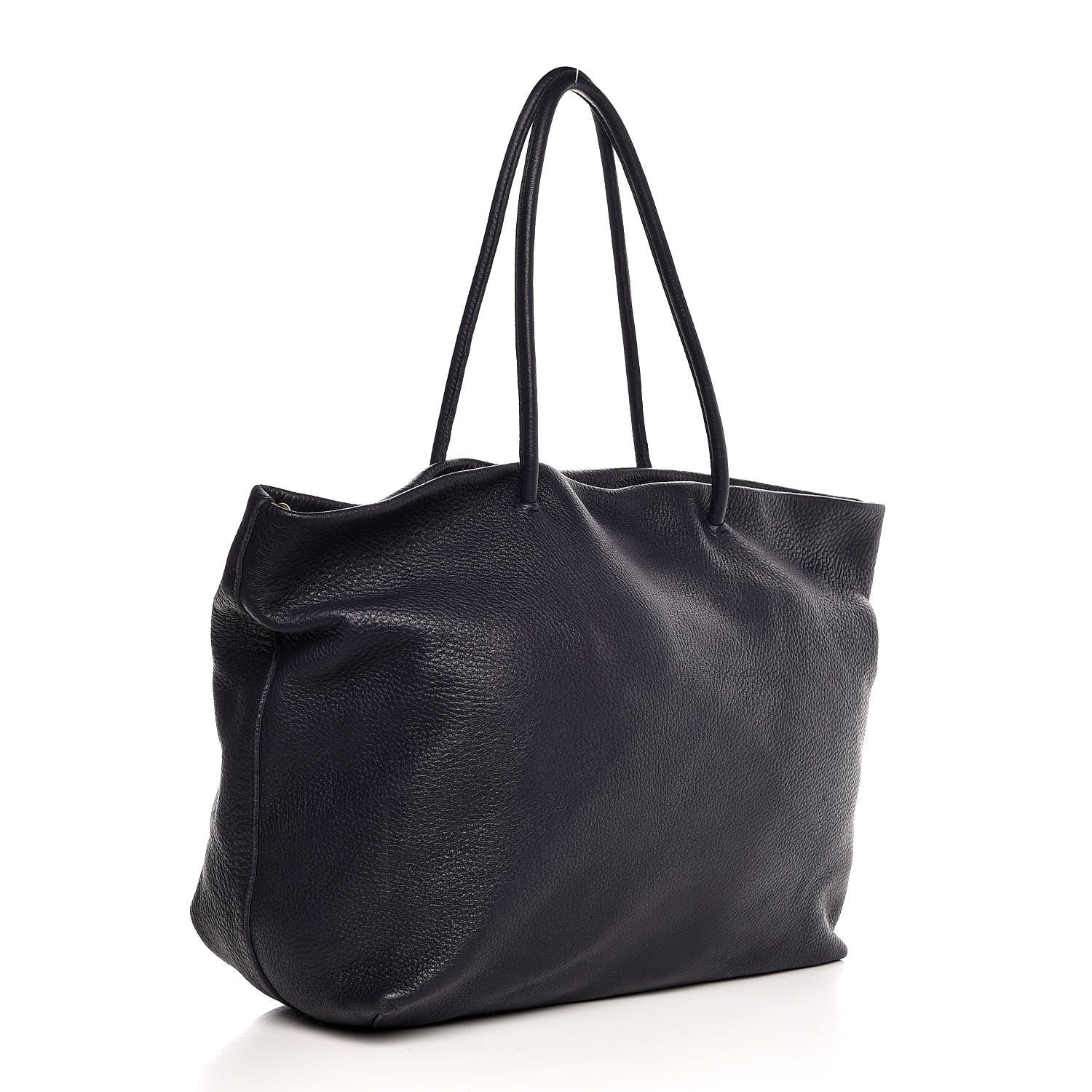 Prada Cervo Deerskin Shopper Tote Navy 3 of 16