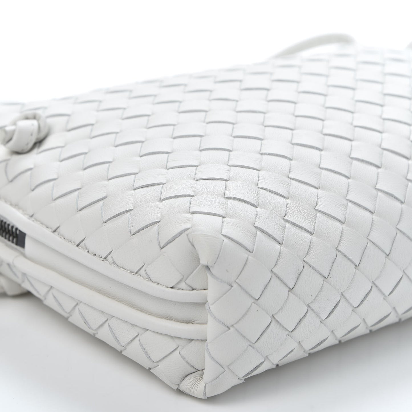 Nappa Intrecciato Pillow Crossbody Messenger White