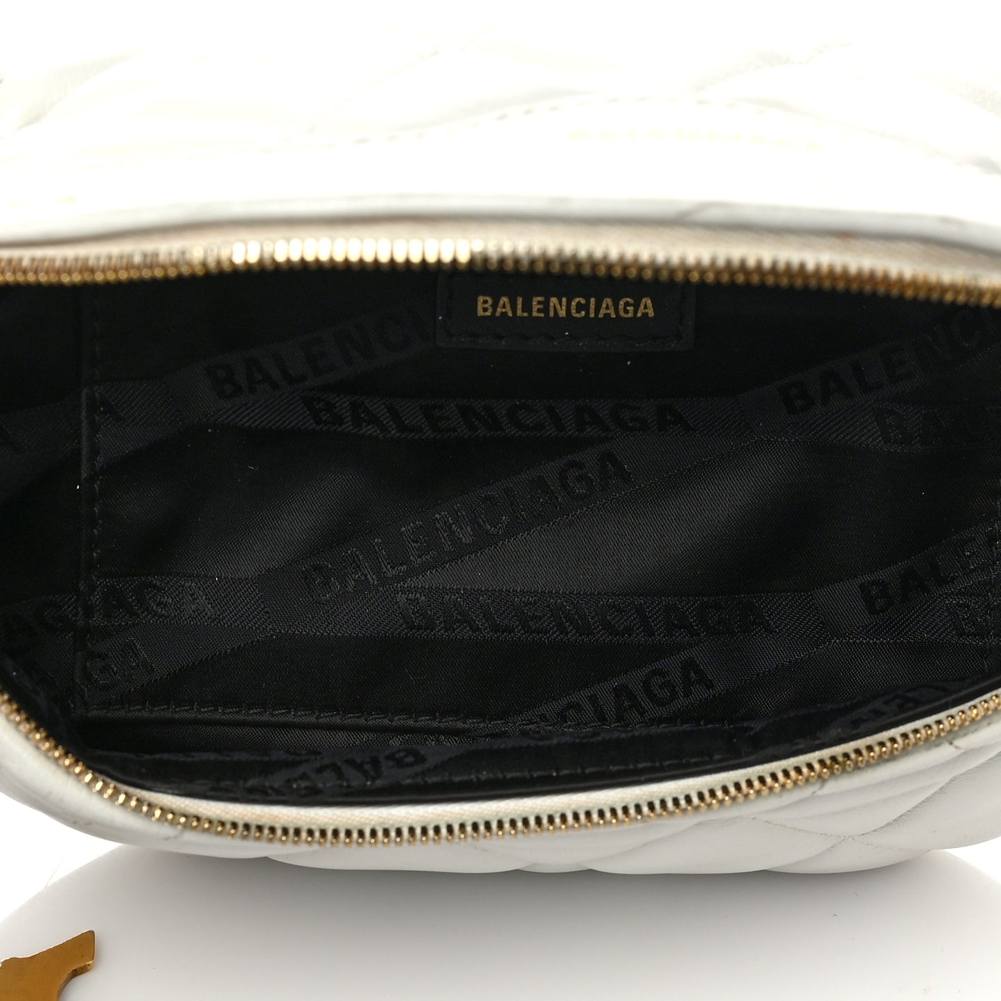 Calfskin Quilted Charms XXS Souvenir Belt Bag White