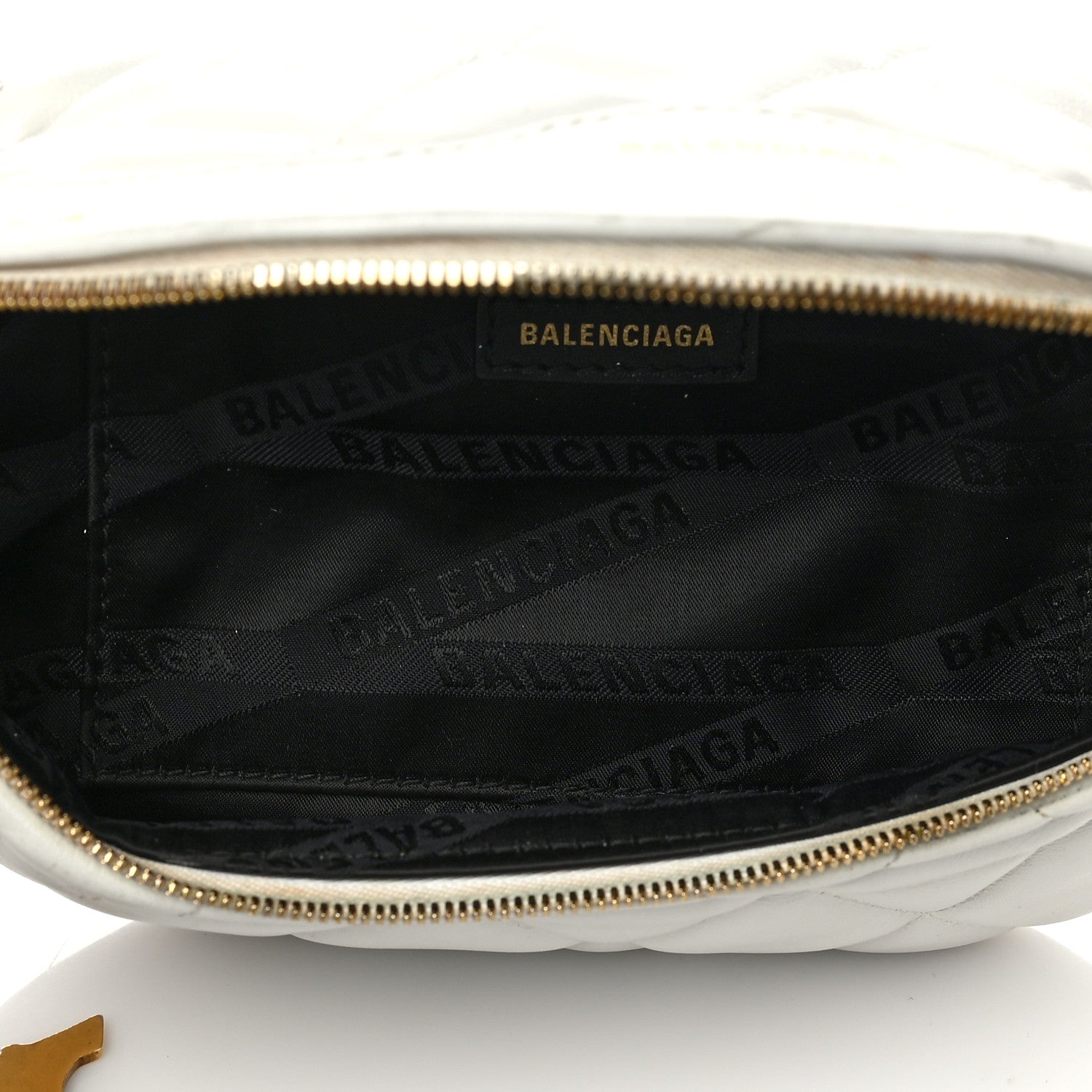 Balenciaga Calfskin Quilted Charms XXS Souvenir Belt Bag White 5 of 12