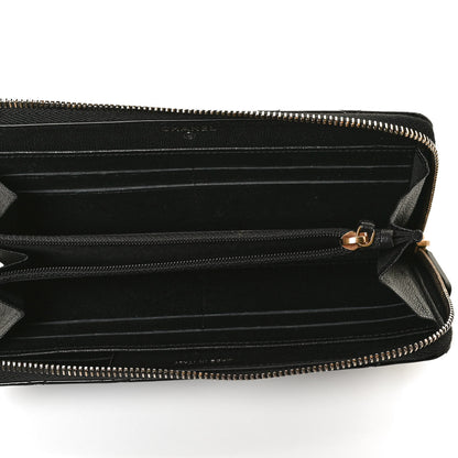 Chanel Patent Quilted Large Gusset Zip Around Wallet Black 5 of 11