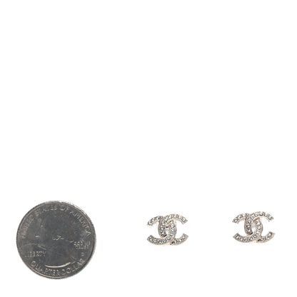 Chanel Crystal Mini Timeless CC Earrings Gold 2 of 4