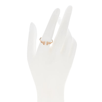 Tiffany 18K Rose Gold Diamond T Wire Ring 58 8.25 2 of 6