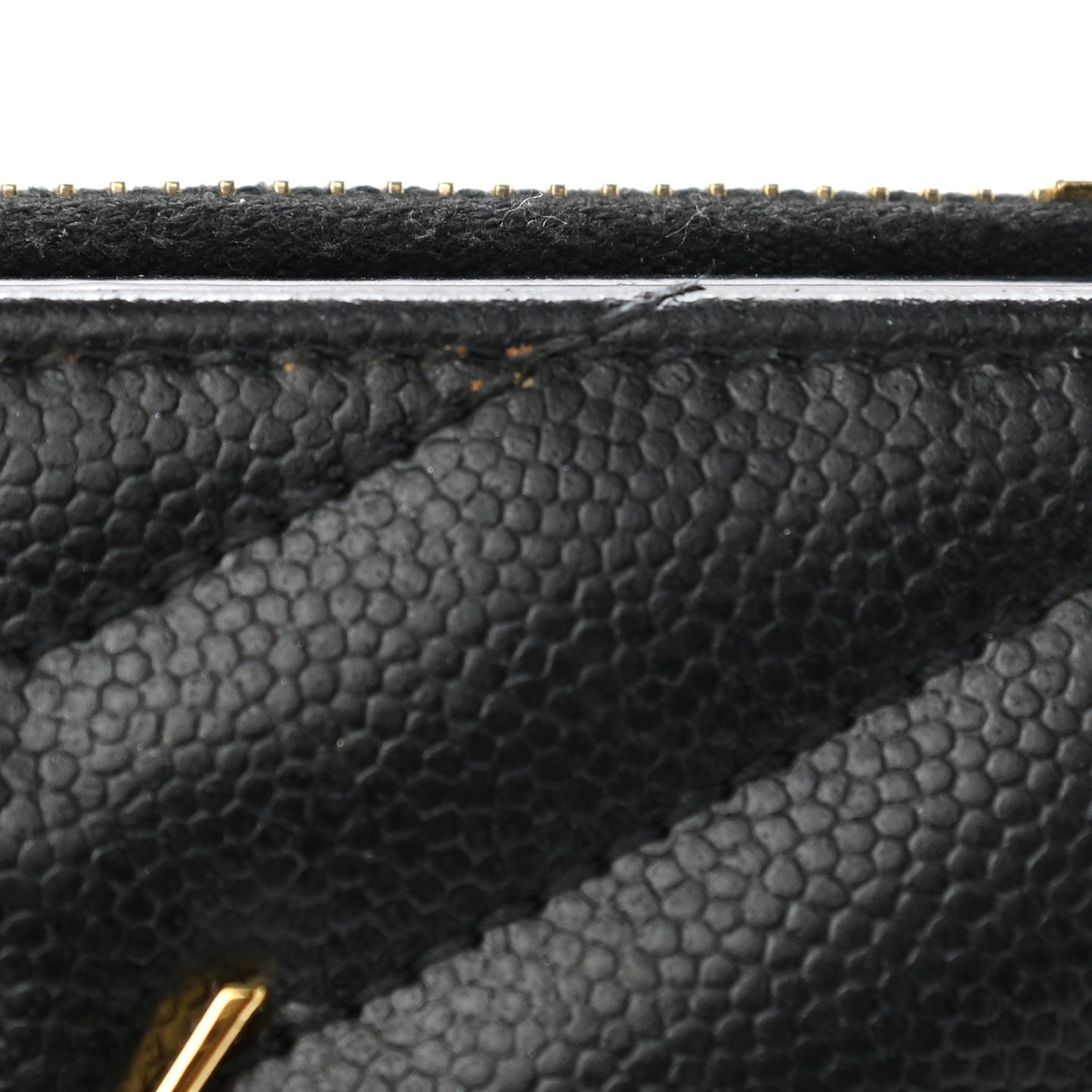 Grain De Poudre Matelasse Chevron Monogram Zipped Card Case Black