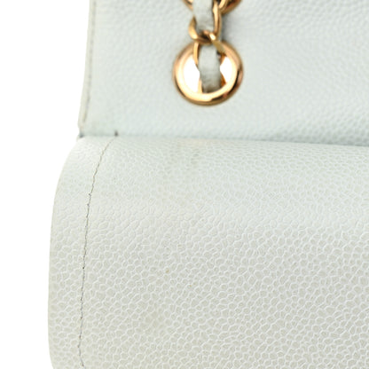 Chanel Caviar Quilted Medium Double Flap Light Blue 15 of 18