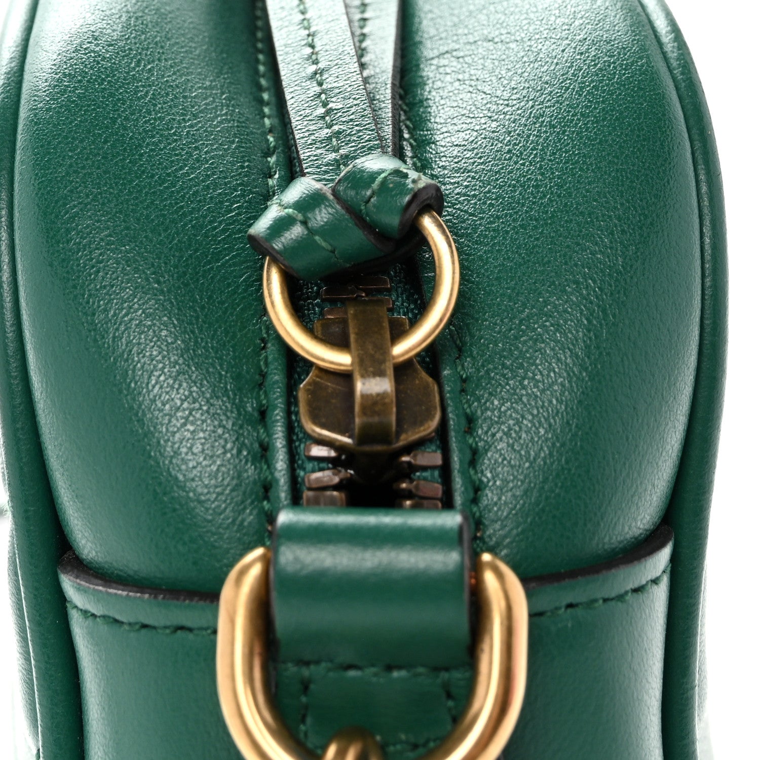 Gucci Calfskin Matelasse Small GG Marmont Chain Shoulder Bag Emerald Green 11 of 11