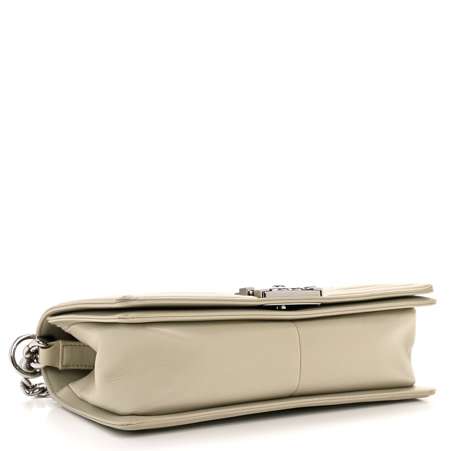 Calfskin Chevron Quilted Medium Boy Flap Grey