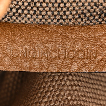Burberry Grainy Calfskin Canvas Mega Check Medium Ashby Tassel Hobo Saddle Brown 9 of 15