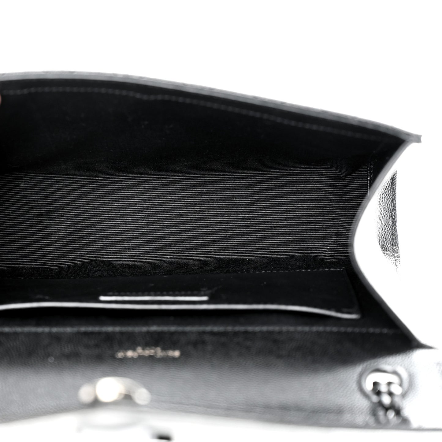 Grain De Poudre Textured Mixed Matelasse Triquilt Medium Monogram Monochrome Satchel Black