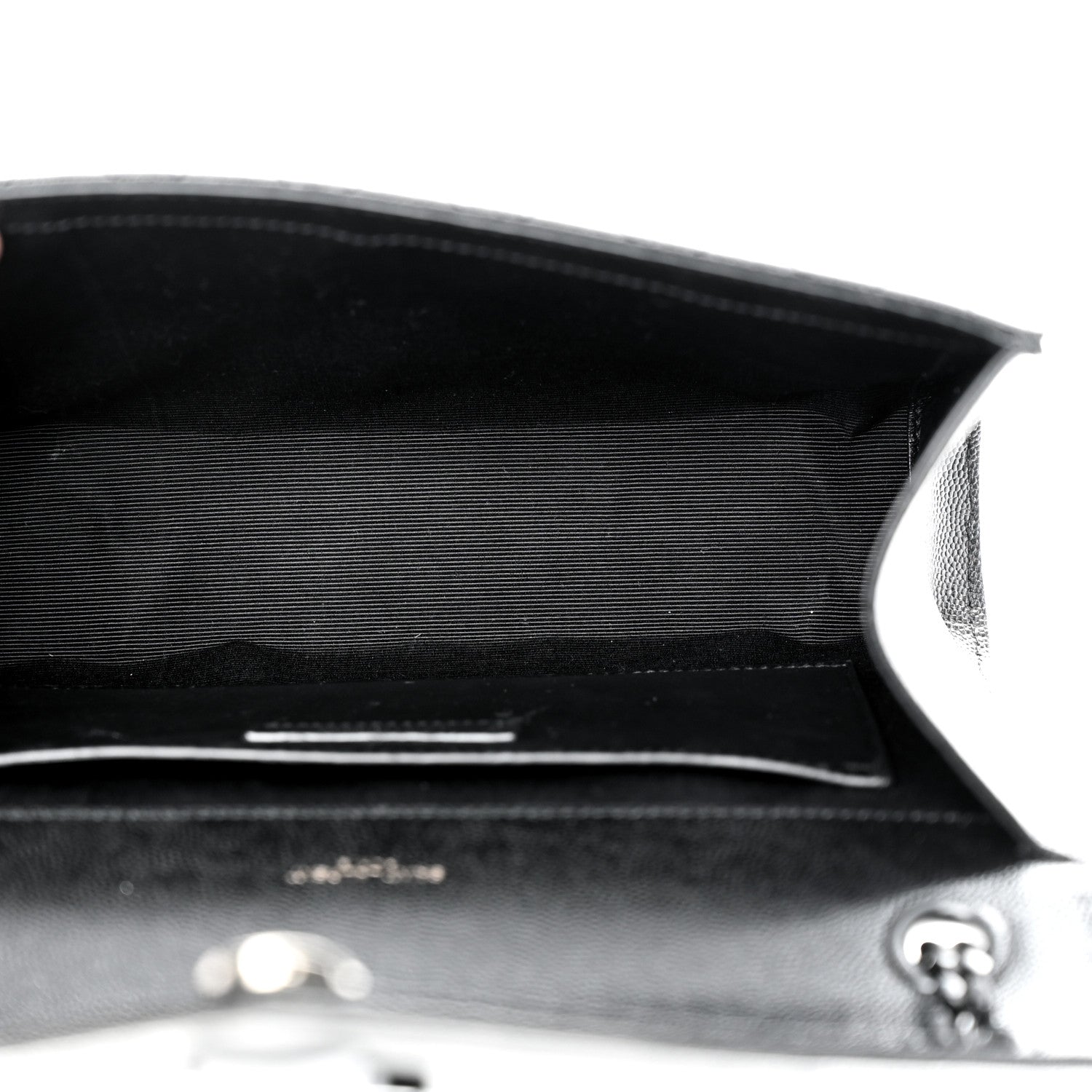 Saint Laurent Grain De Poudre Textured Mixed Matelasse Triquilt Medium Monogram Monochrome Satchel Black 5 of 11