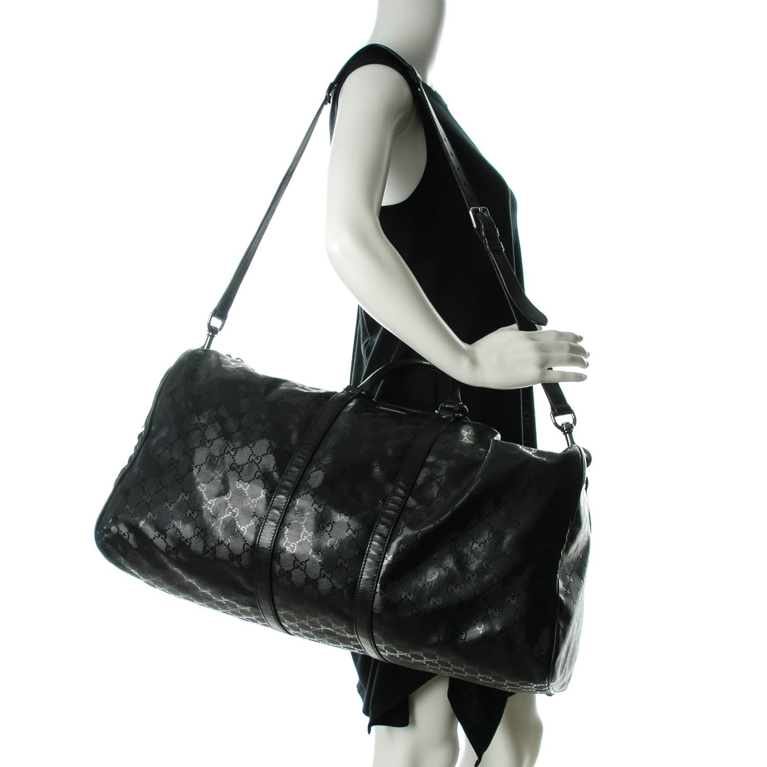 Gucci Imprime Monogram Large Carry On Duffle Black 2 of 7