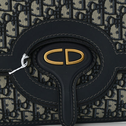 Christian Dior Oblique Fold Over Clutch Blue 6 of 8