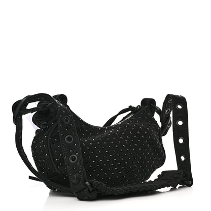 Balenciaga Denim Embellished Le Cagole Shoulder Bag XS Black 3 of 10