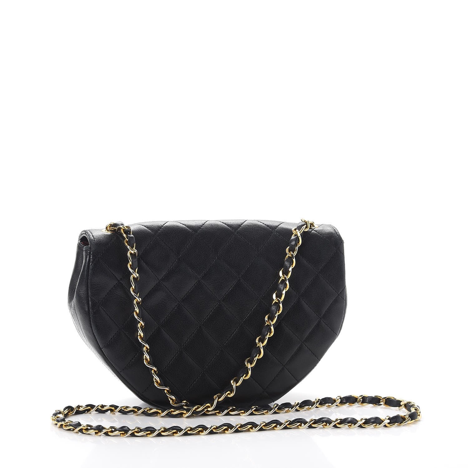 Chanel Lambskin Quilted Small Half Moon Flap Black 3 of 13