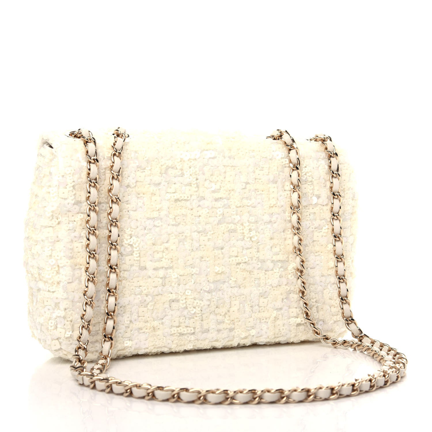 Chanel Sequin Mini Rectangular Flap White 3 of 11