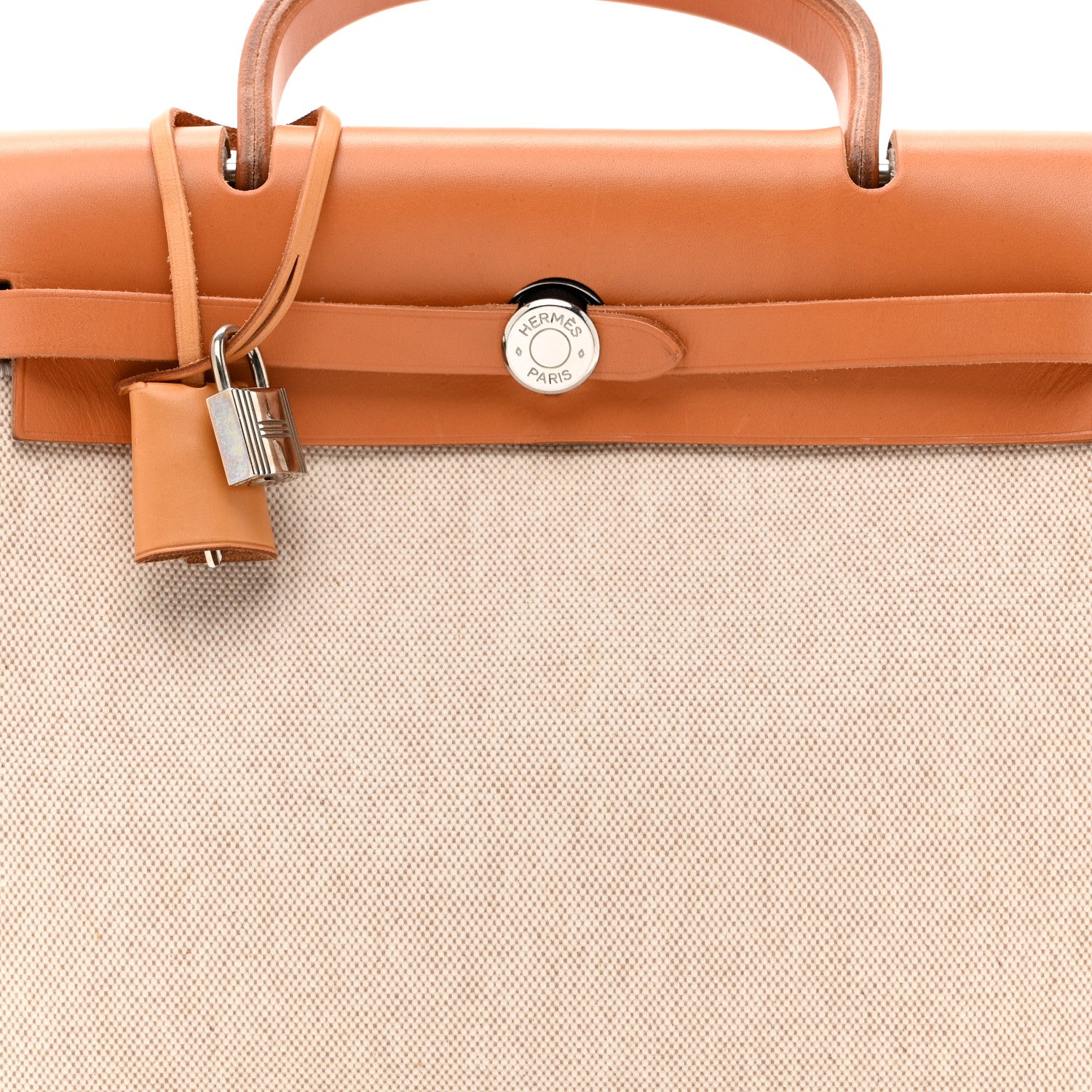 Hermes Toile Vache Calfskin Herbag PM 30 Black Natural 9 of 11