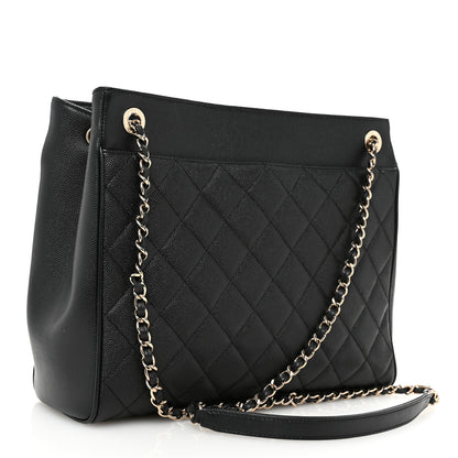 Chanel Caviar Quilted In Out Flap Shopping Tote Black 5 of 12