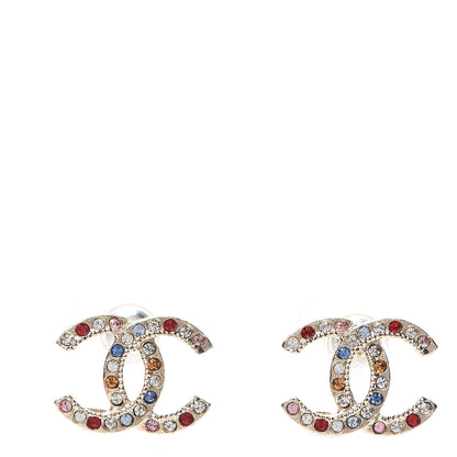 Chanel Crystal CC Earrings Gold Multicolor 1 of 4