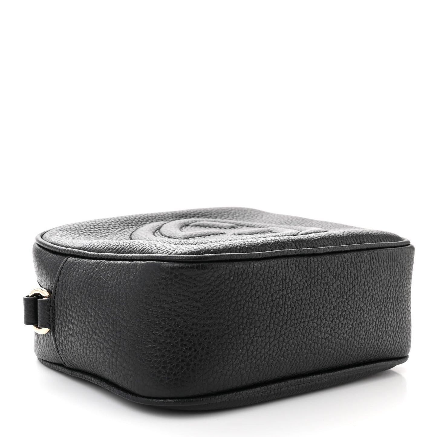 Pebbled Calfskin Small Soho Disco Bag Black