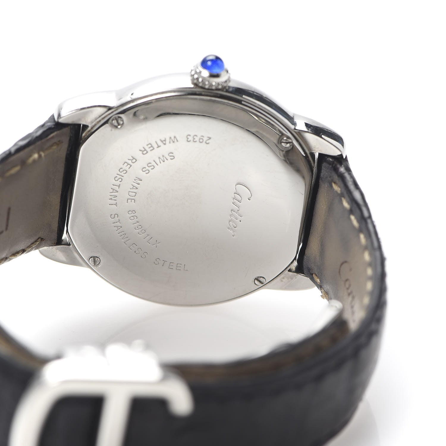 Cartier Stainless Steel Alligator 29mm Ronde Solo Quartz Watch 5 of 8