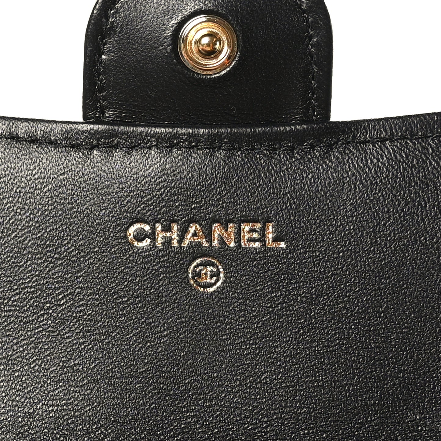 Lambskin Quilted Large Gusset Flap Wallet Black