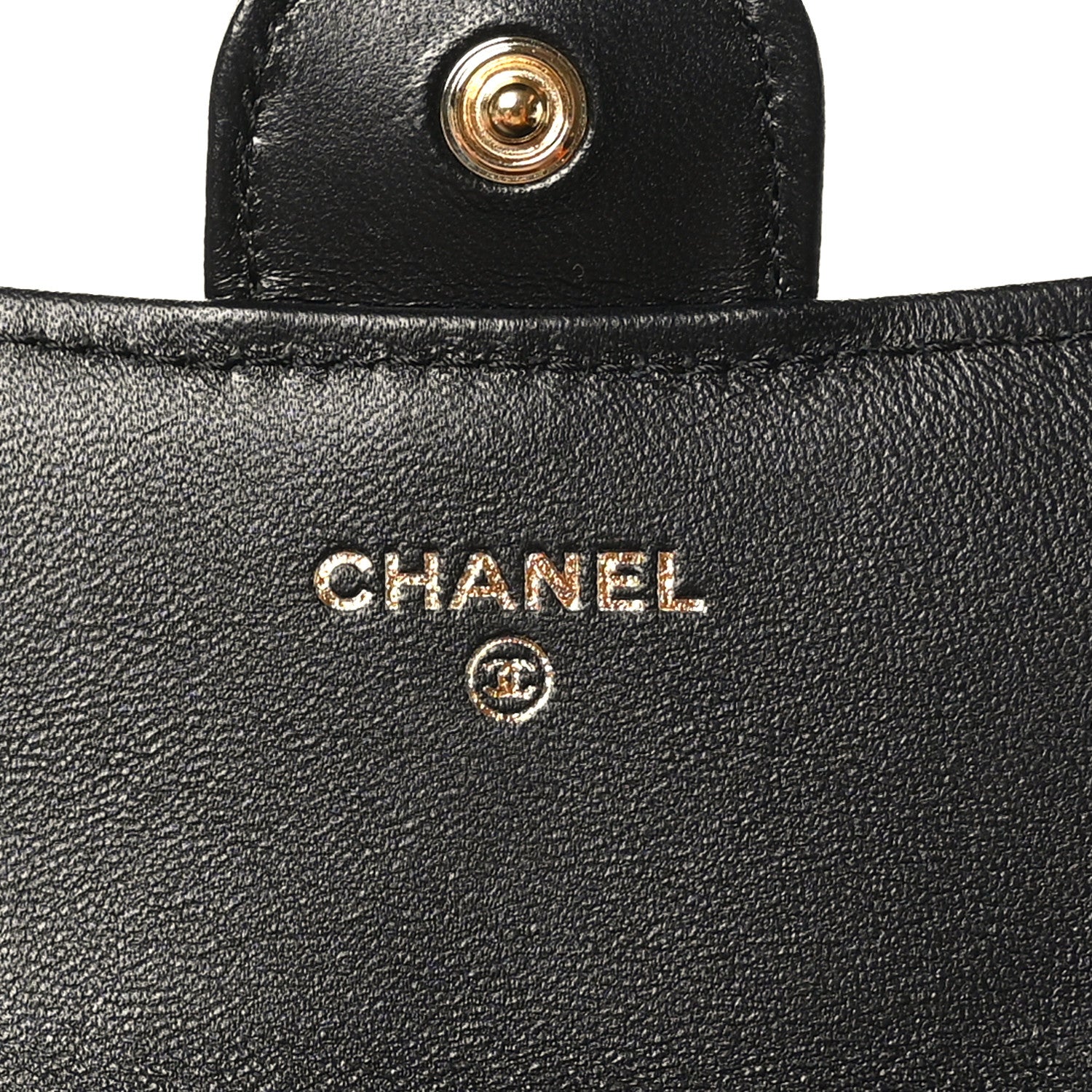 Chanel Lambskin Quilted Large Gusset Flap Wallet Black 9 of 11