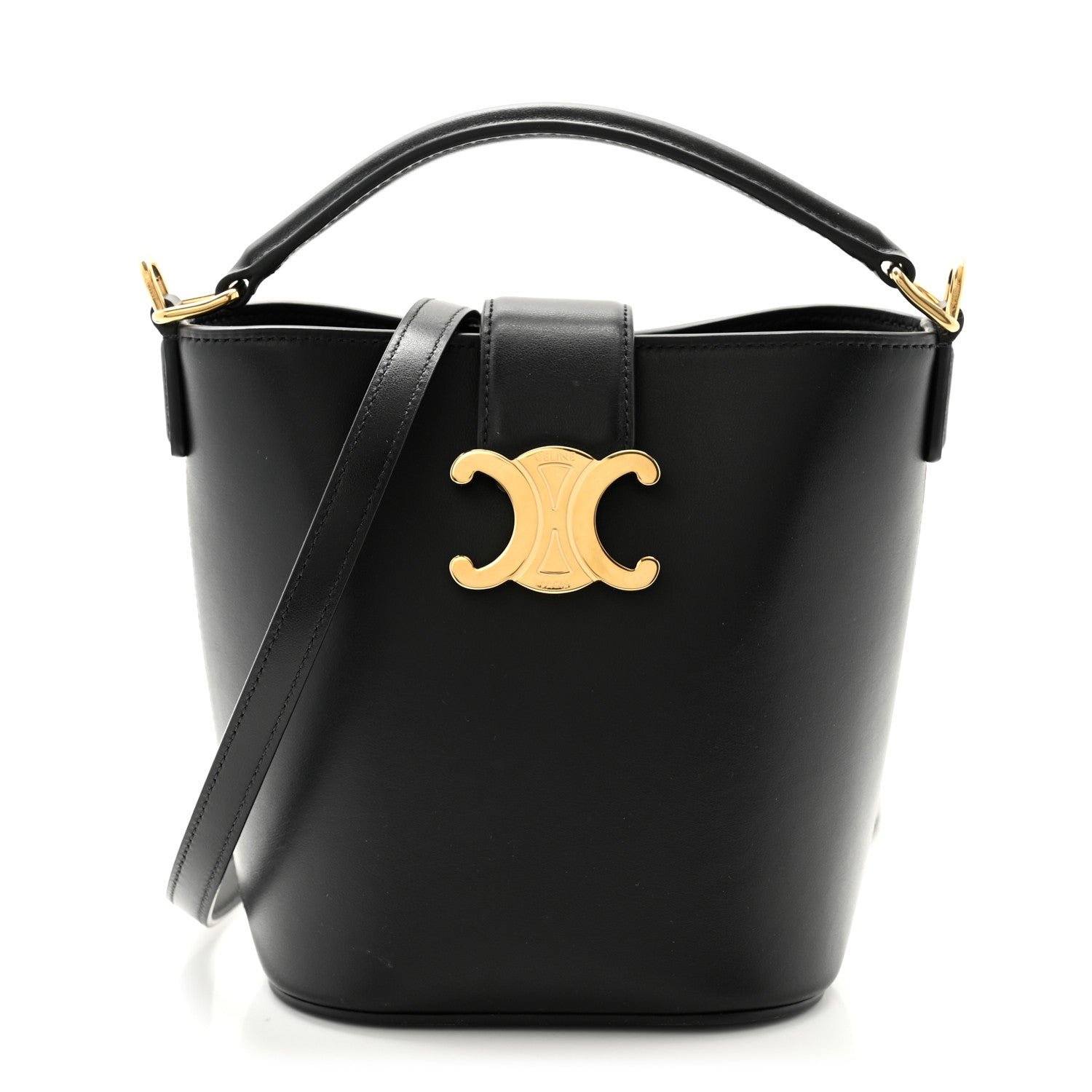Celine Smooth Calfskin Triomphe Mini Louise Bag Black 1 of 9