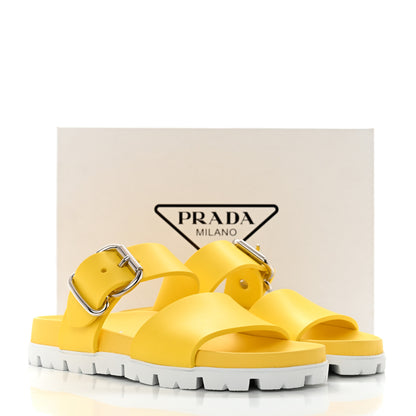 Prada EVA Rubber Double Strap 20mm Fussbett Sandals 39 Sole 9 of 9