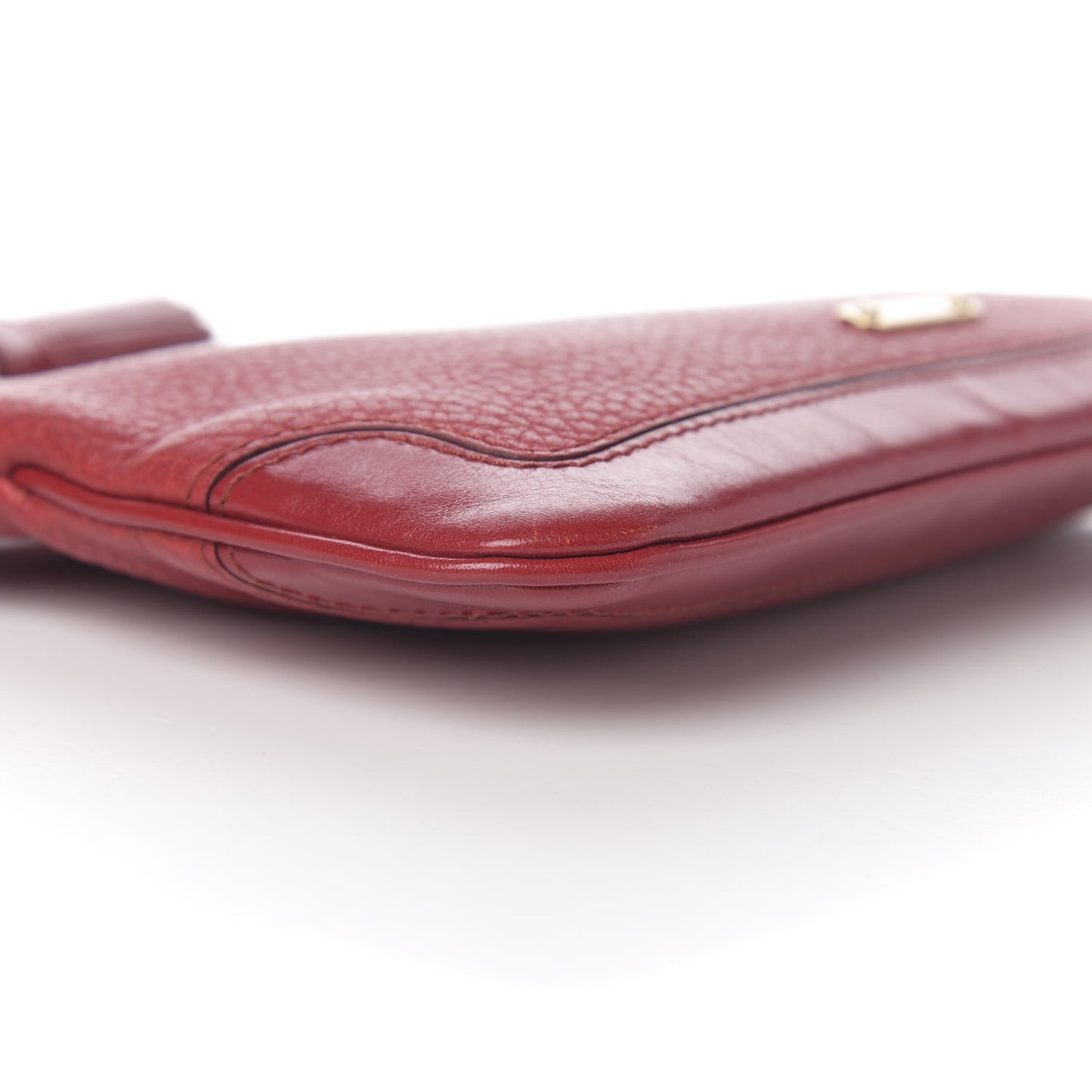 Signature Grain Calfskin Tassel Peyton Crossbody Clutch Bag Red