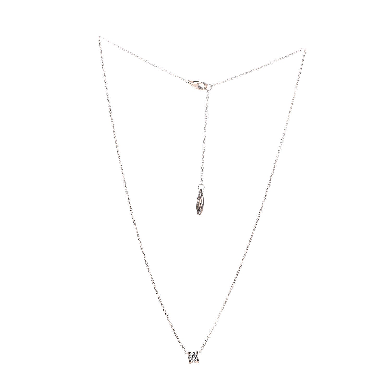 Cartier 18K Pink Gold Diamond .23ct C De Pendant Necklace 3 of 5