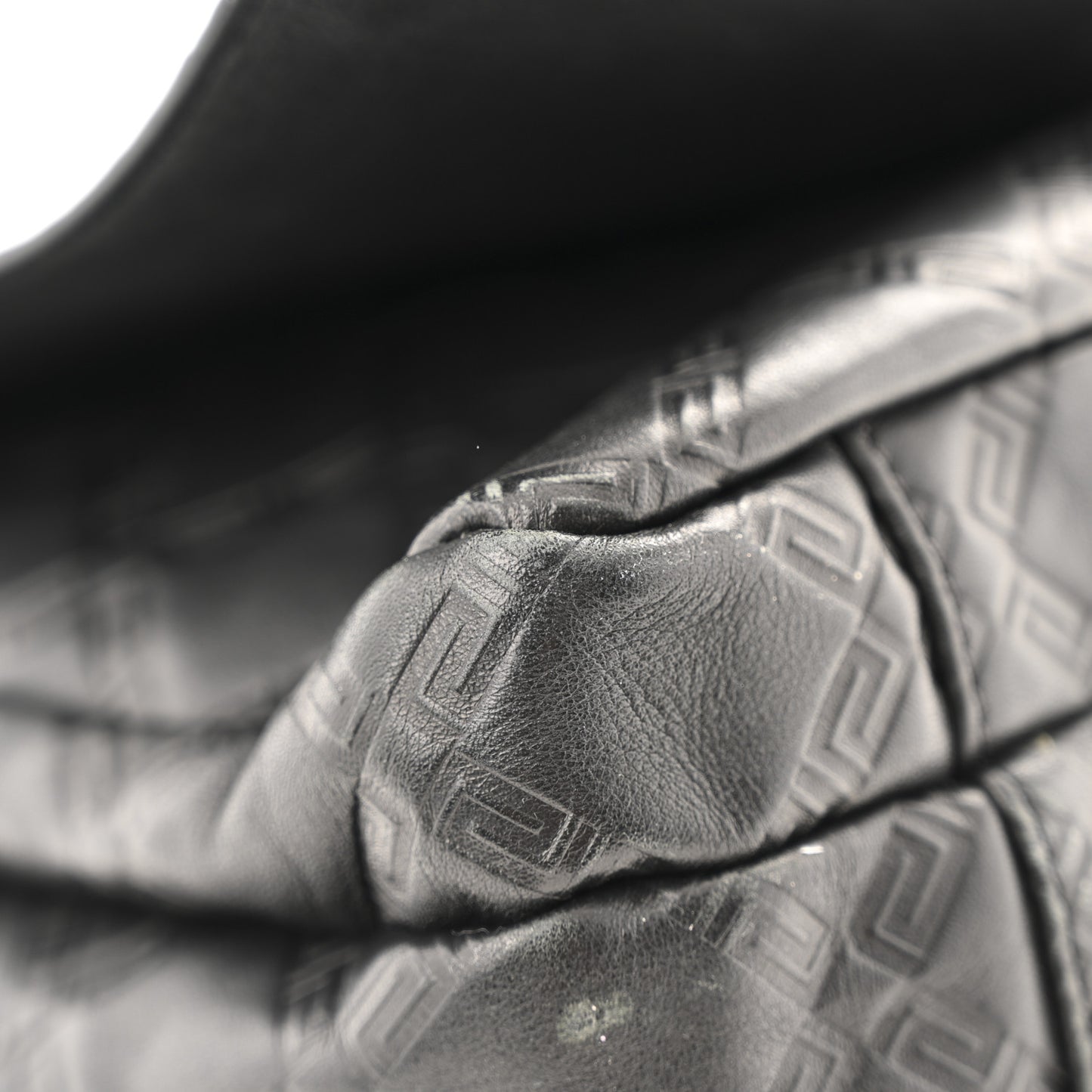Calfskin Embossed Medusa Messenger Bag Black