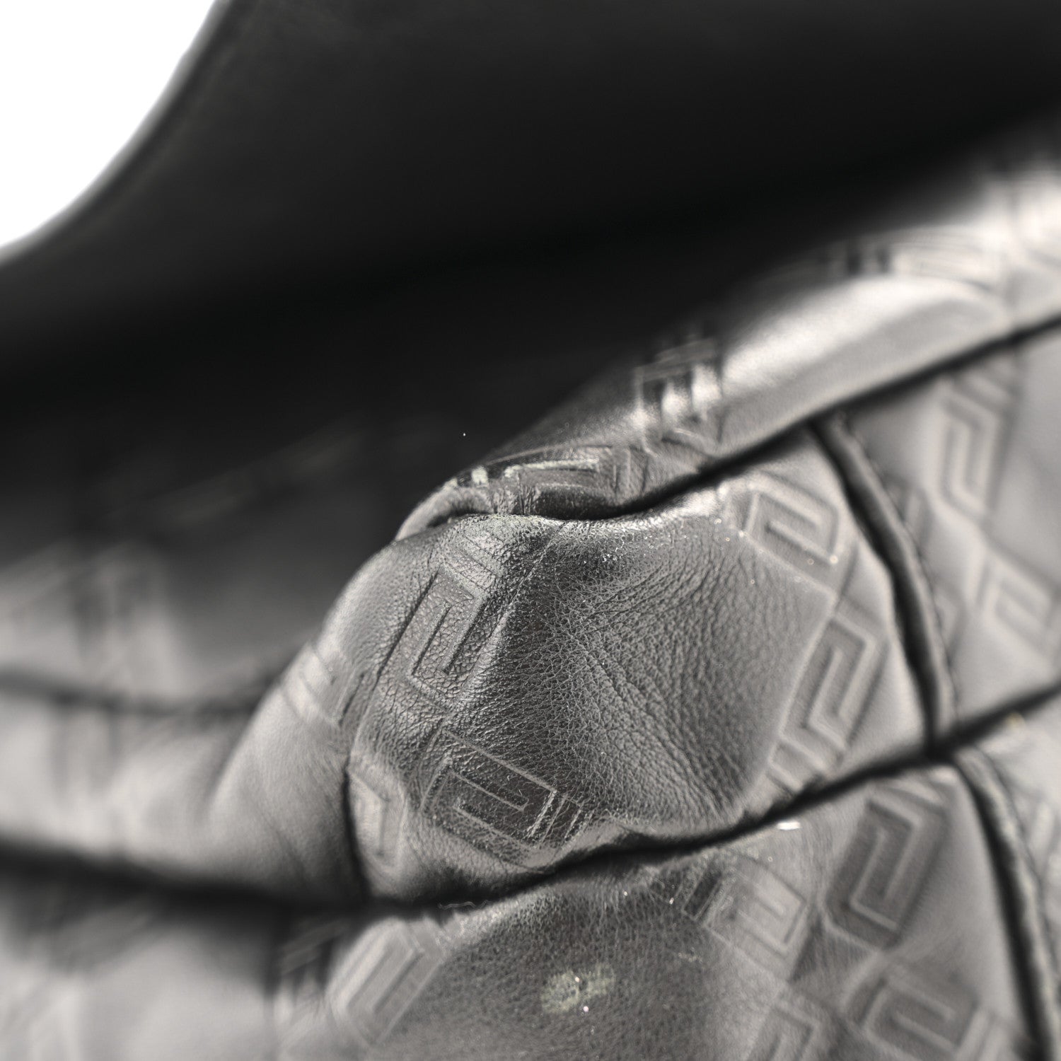 Versace Calfskin Embossed Medusa Messenger Bag Black 13 of 13
