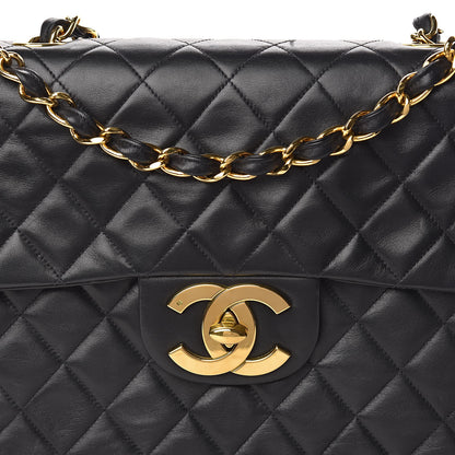 Chanel Lambskin Quilted XL Jumbo Single Flap Black 11 of 14