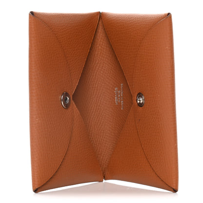 Hermes Epsom Calvi Card Case Gold 5 of 8