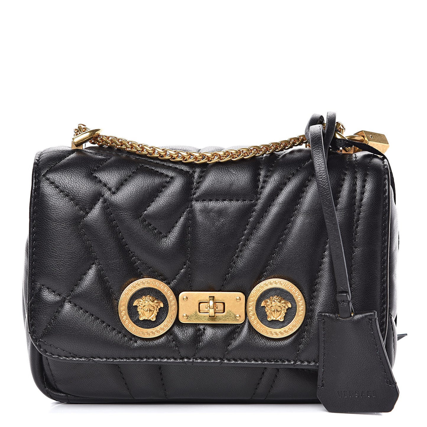 Nappa Quilted Icon Small Crossbody Bag Black