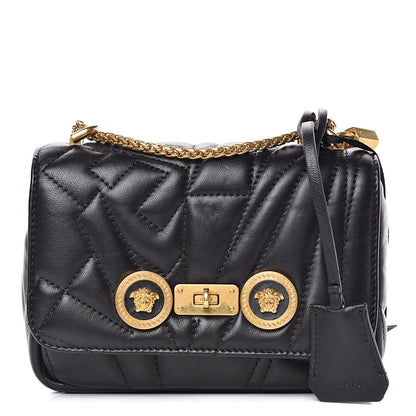 Versace Nappa Quilted Icon Small Crossbody Bag Black 1 of 10